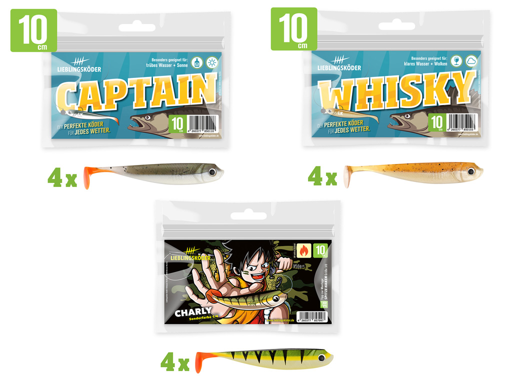 Lieblingsköder 10 cm  -  Zander - großes Starter-Set 