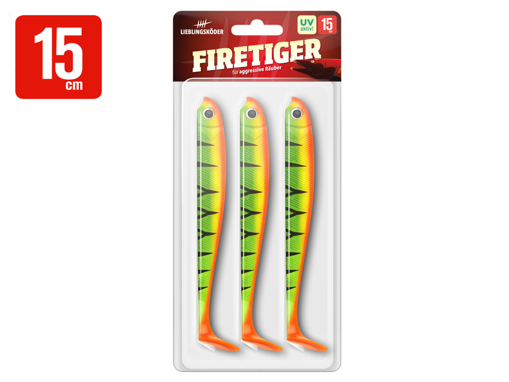 Raubfischstore - Lieblingsköder Räuberset 15 cm trübes Wasser Lieblingsköder - Firetiger 15 cm
