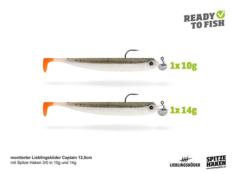 Lieblingsköder Actionpack Set 12,5 cm - Kombi-Set: 4 er Pack  fertig montierte Köder