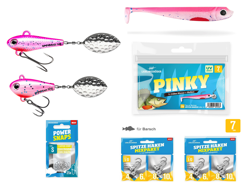 Barsch-Set Pinky - Typ L - Lieblingsköder & SpinMad Barsch-Set Pinky - Typ L - Lieblingsköder & SpinMad