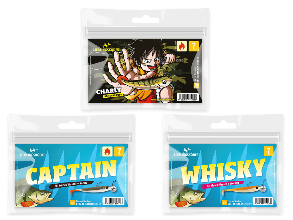 Lieblingsköder 7 cm  - Barsch - großes Starter-Set 