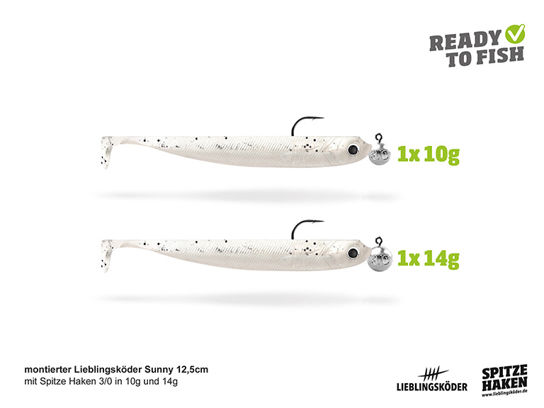 Lieblingsköder Actionpack Set 12,5 cm - Kombi-Set: 4 er Pack  fertig montierte Köder