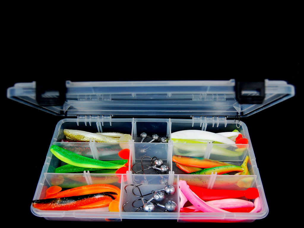Quantum - Q Paddler Köderbox 12 cm trübes Wasser  incl. Jigköpfe - Komplettbox