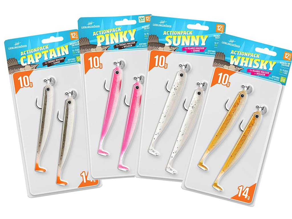 Lieblingsköder Actionpack Set 12,5 cm - Kombi-Set: 4 er Pack fertig montierte Köder Lieblingsköder Actionpack Set 12,5 cm - Kombi-Set: 4 er Pack fertig montierte Köder