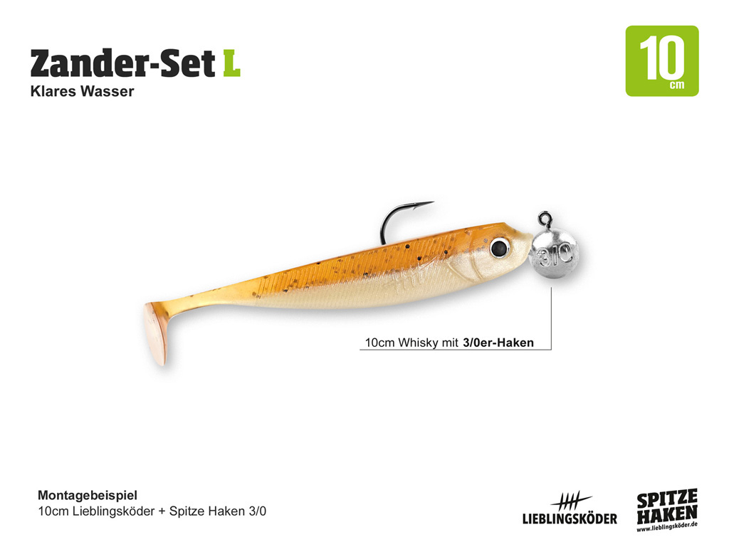 Lieblingsköder Zander Komplettset 10 cm Zander-Set L- Klares Wasser