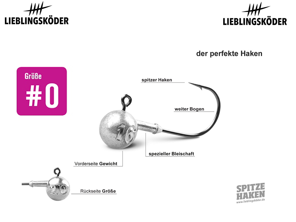 Spitze Haken Jigkopf-Set #/0 - 30 Jigköpfe + 25 Snaps - Lieblingsköder 6 cm