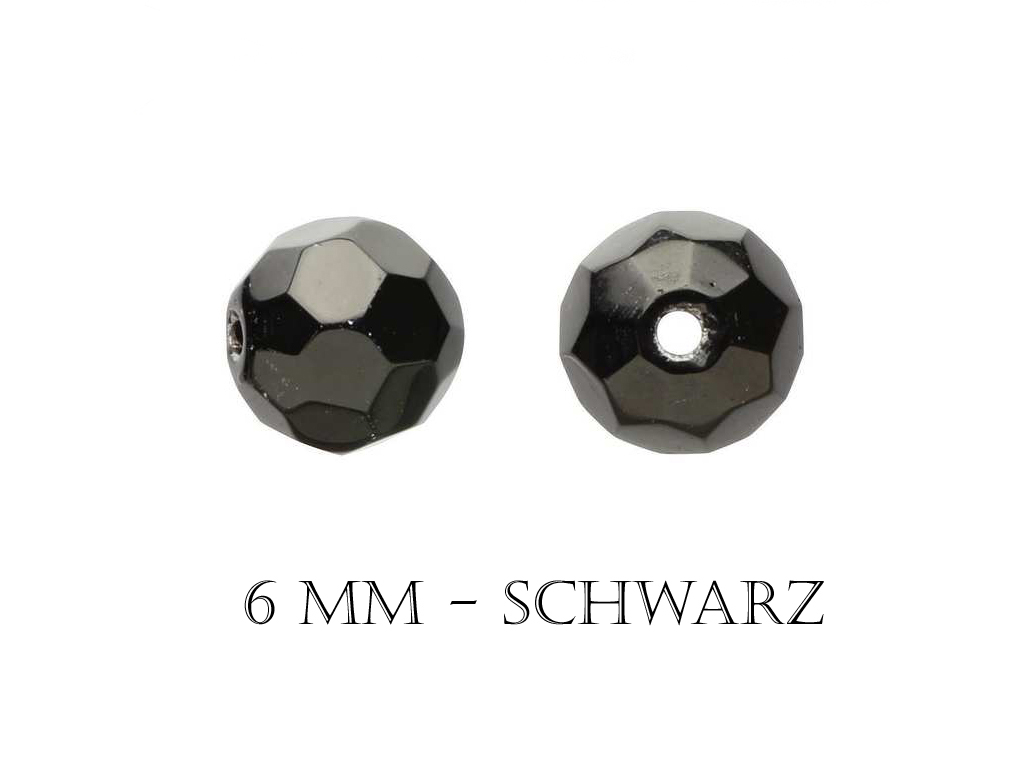 DEKA Glass Beads Glass Beads - S - schwarz - 6 mm