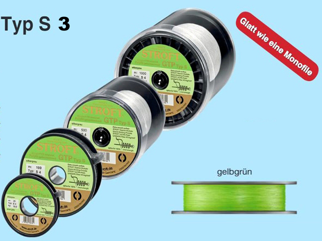 Stroft GTP Typ S - 250 m Spule - gelbgrün Stroft GTP Typ S 3 - 8 Kg -0,20 mm