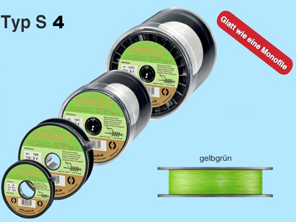 Stroft GTP Typ S - 250 m Spule - gelbgrün Stroft GTP Typ S 4 - 10 Kg -0,22 mm