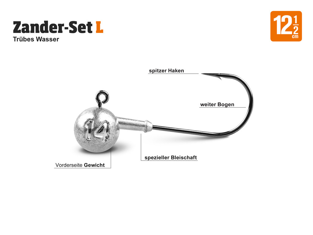 Lieblingsköder Zander Komplettset 12,5 cm Zander-Set L - Trübes Wasser