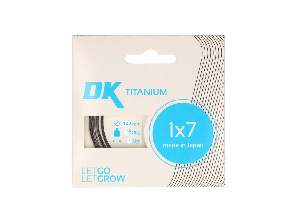 DEKA Titanium 1x7 - Vorfachmaterial - 3 bis 4 m - Made in Japan DEKA Titanium 1x7 - 0,42 mm - 18 Kg