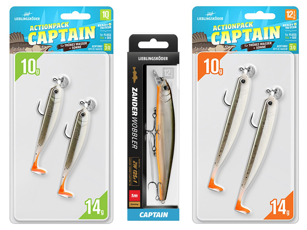Zander Set Gummifisch & Wobbler - Captain - Lieblingsköder