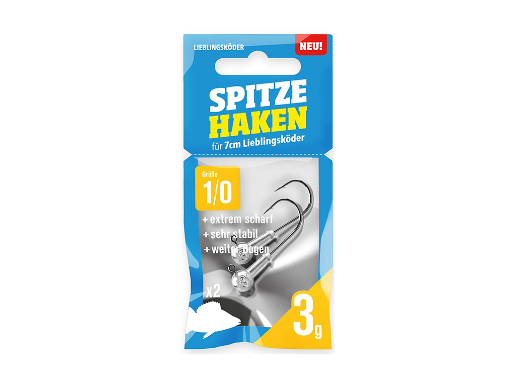 Spitze Haken  1/0 für 7 cm Lieblingsköder 3 g
